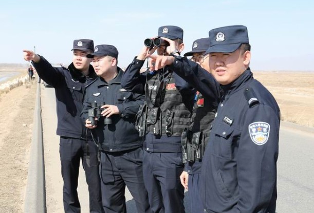 黄河畔警察蓝护候鸟 共绘生态新画卷 